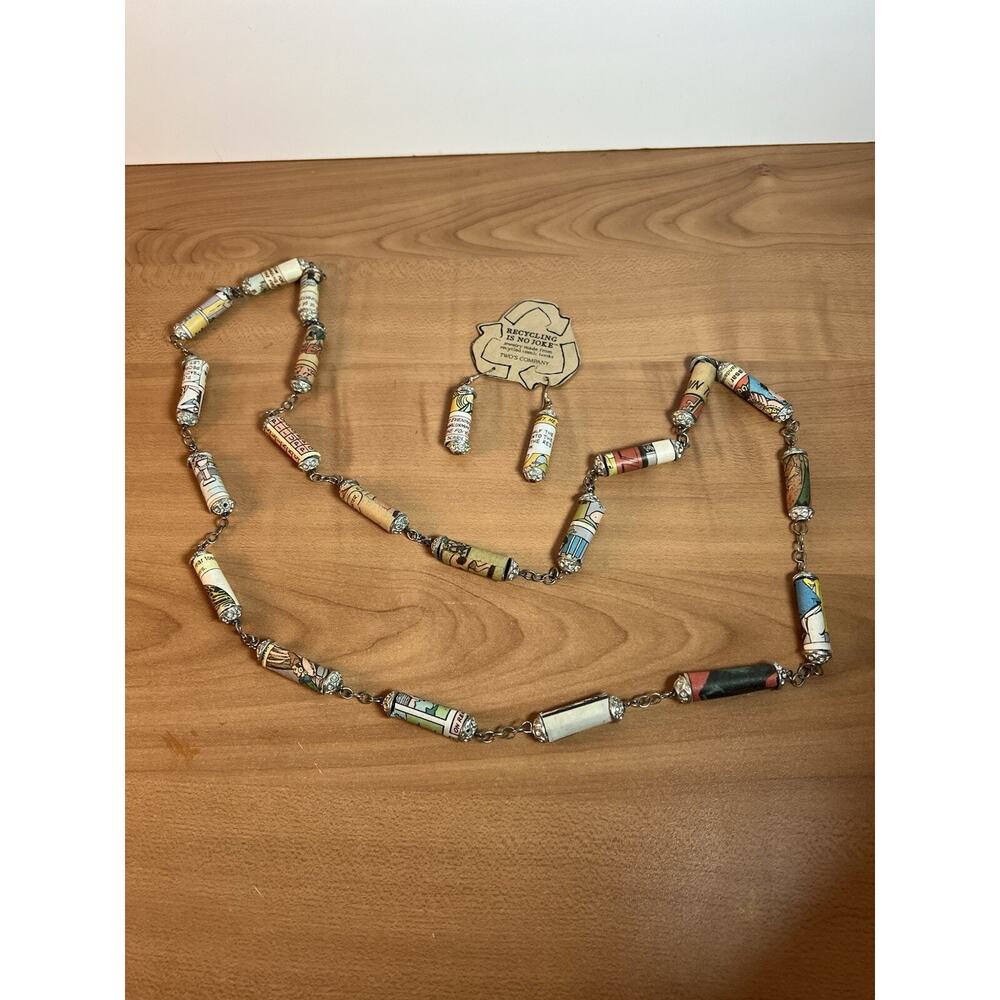 Recycled Comic Book Jewelry Necklace And Earrings Set